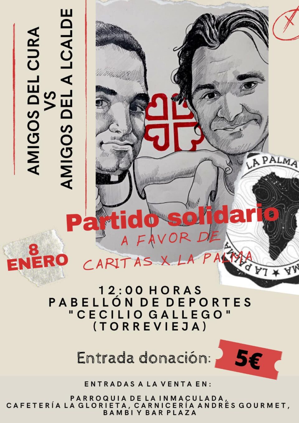 Amigos del Cura VS Amigos del Alcalde, partido solidario en Torrevieja para ayudar a los afectados de La Palma 6